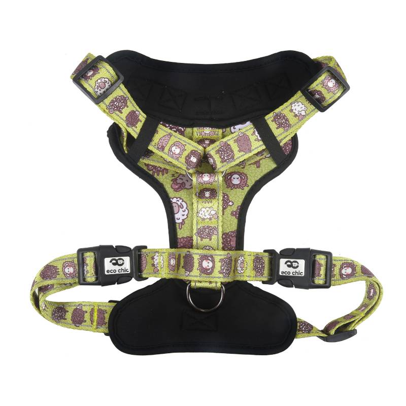 PH04 Green Cute Sheep Dog Harness Large49-66cm 19.29-25.98in