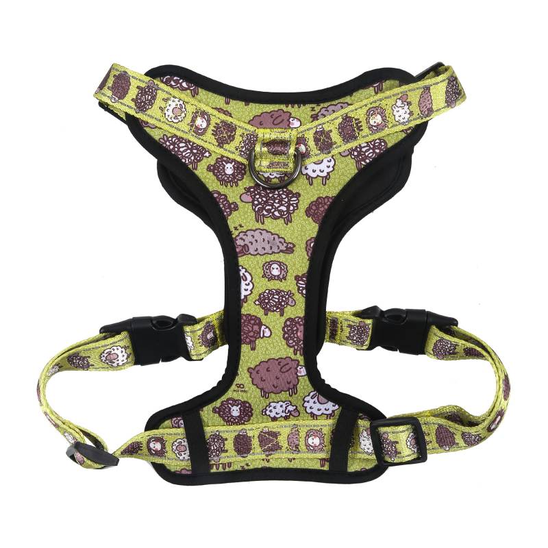 PH04 Green Cute Sheep Dog Harness Large49-66cm 19.29-25.98in