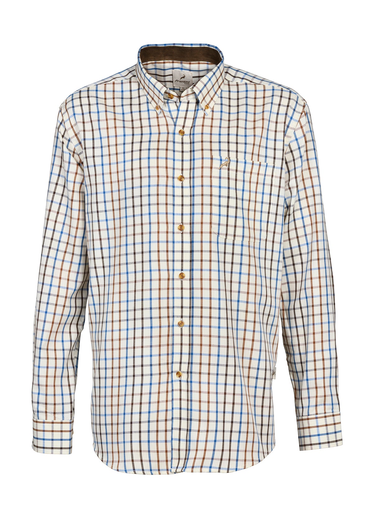 Men's ProHunt Villemy long sleeve country shirt with button-down collar and chest pocket.