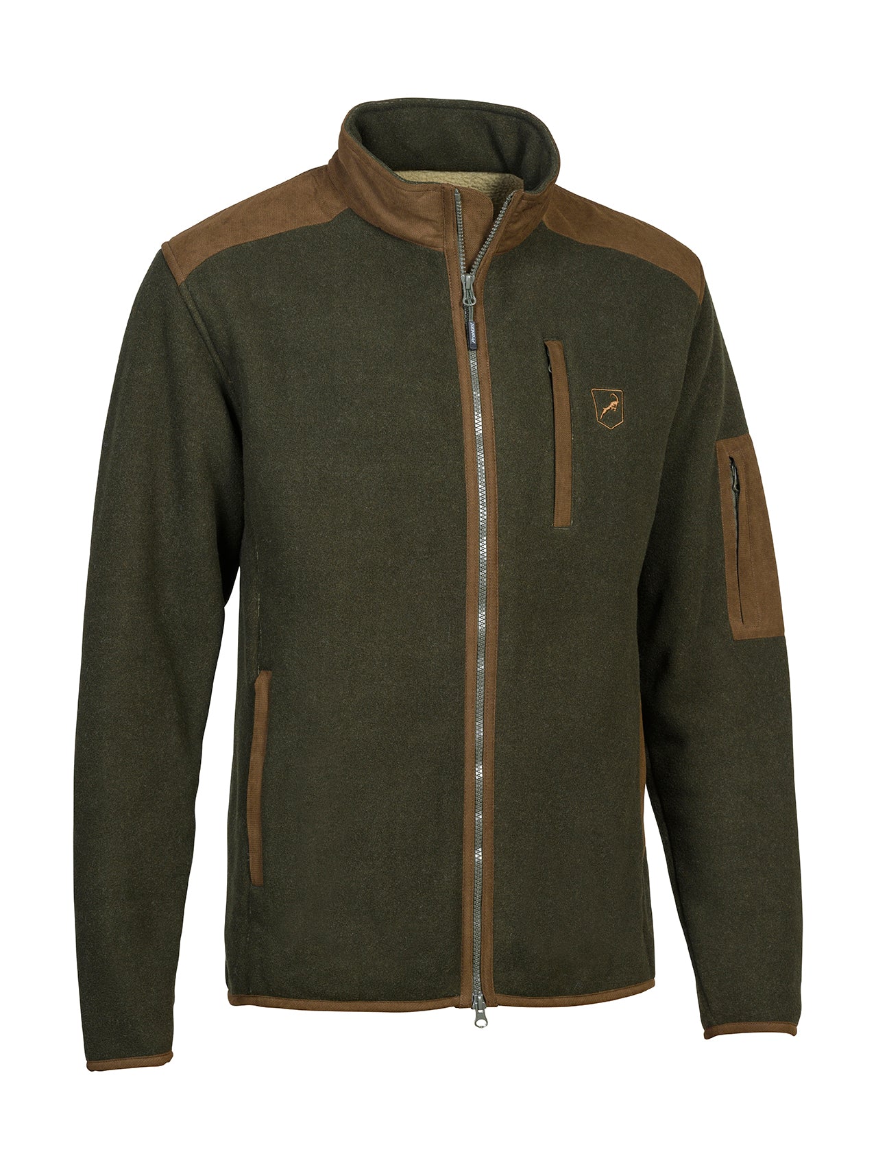 Front view of the ProHunt Pointer Fleece Jacket with contrast panels and zipped pockets.