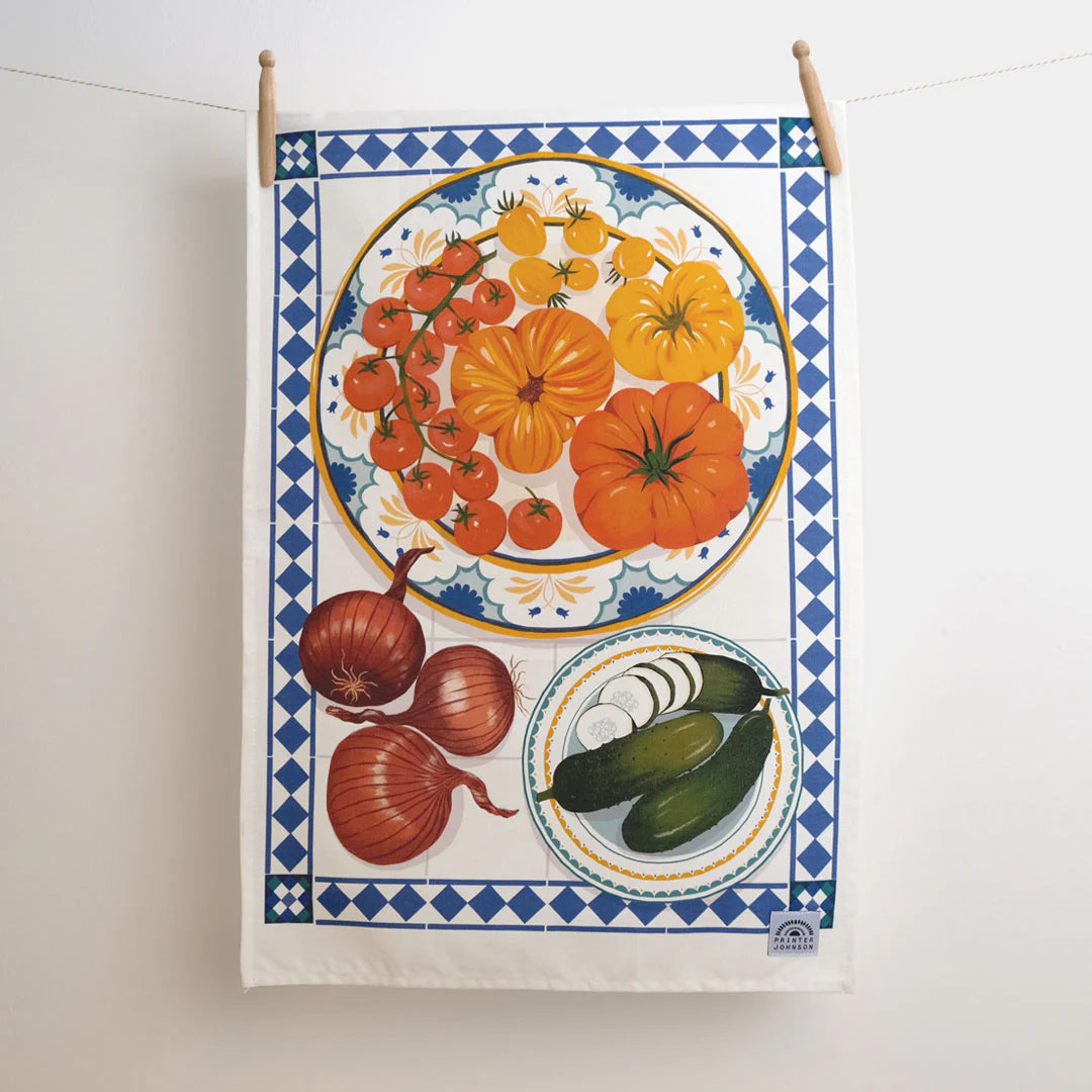 Printer Johnson Vegetables Tea Towel