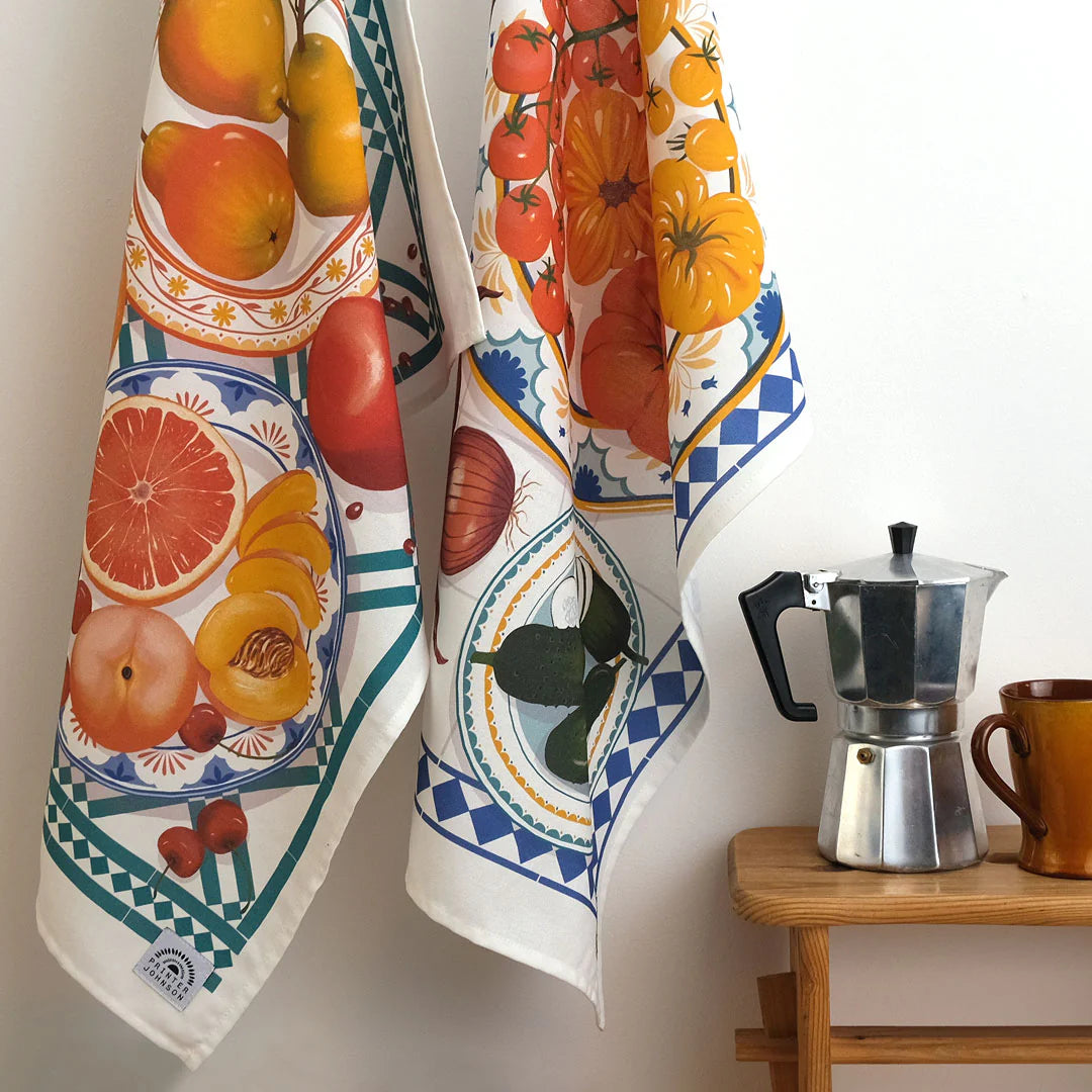 Printer Johnson Vegetables Tea Towel