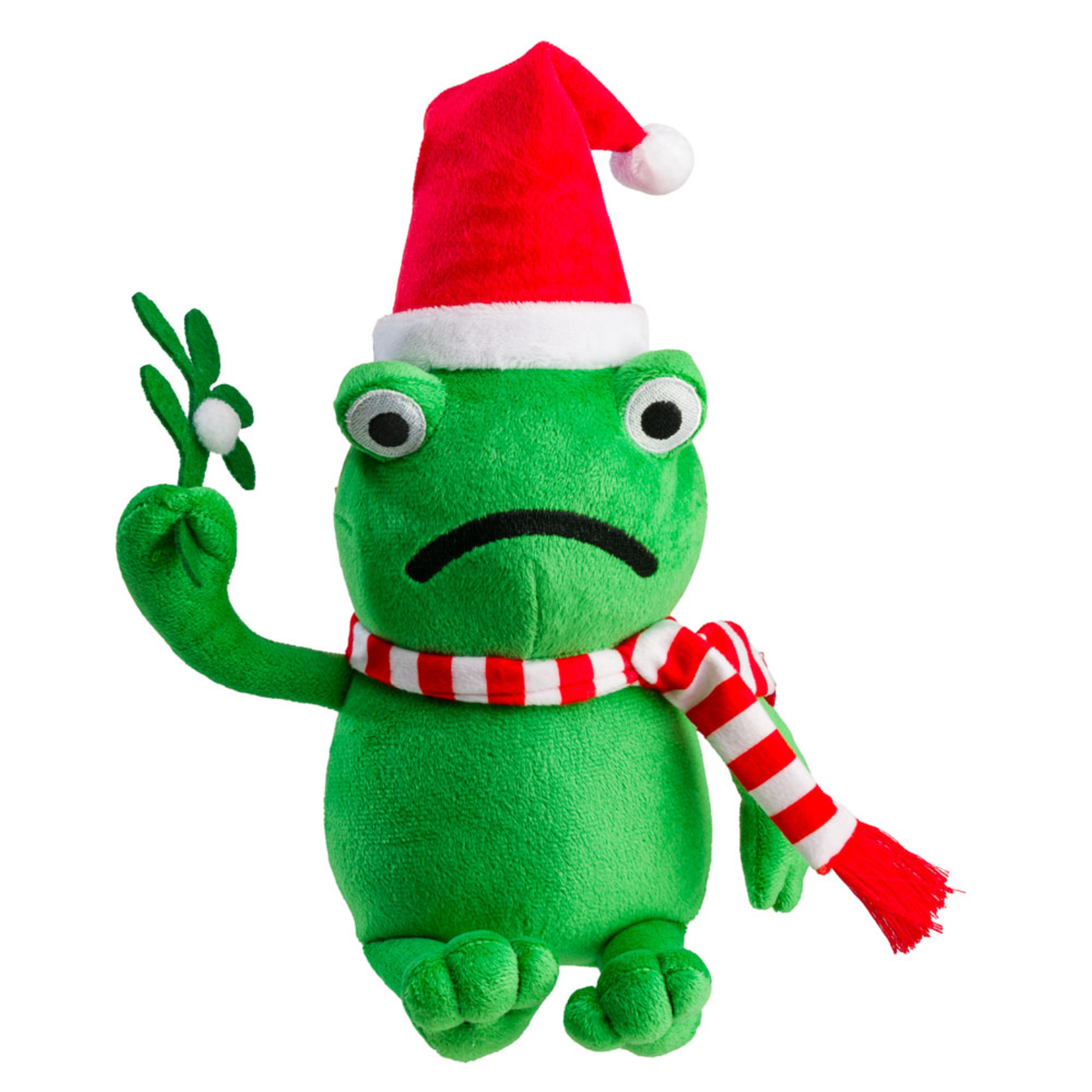 House of Paws Mistletoad plush Christmas dog toy with squeaker