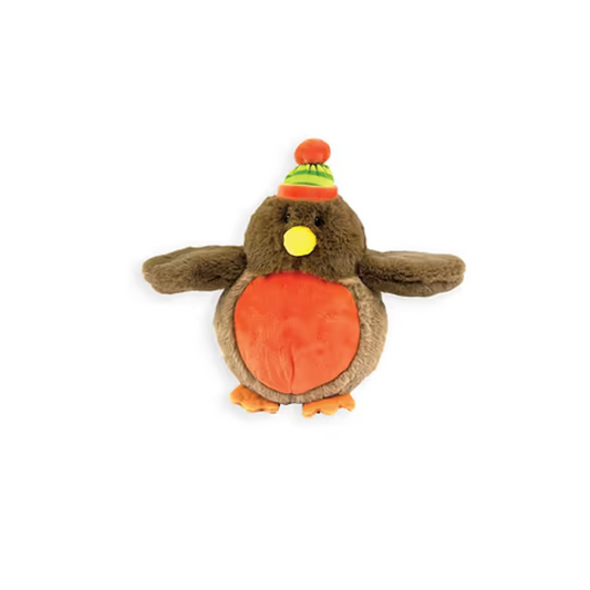 Happy Pet Rolo Robin plush Christmas dog toy with internal squeaker