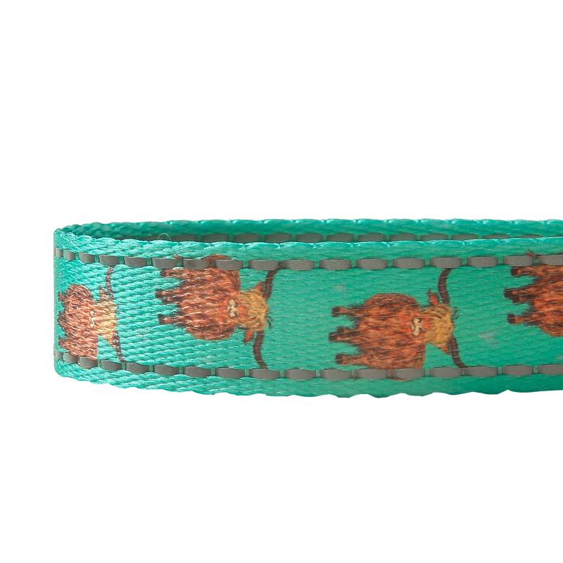 PL06Teal HighlandCow Dog Lead Medium/Large120x25mm