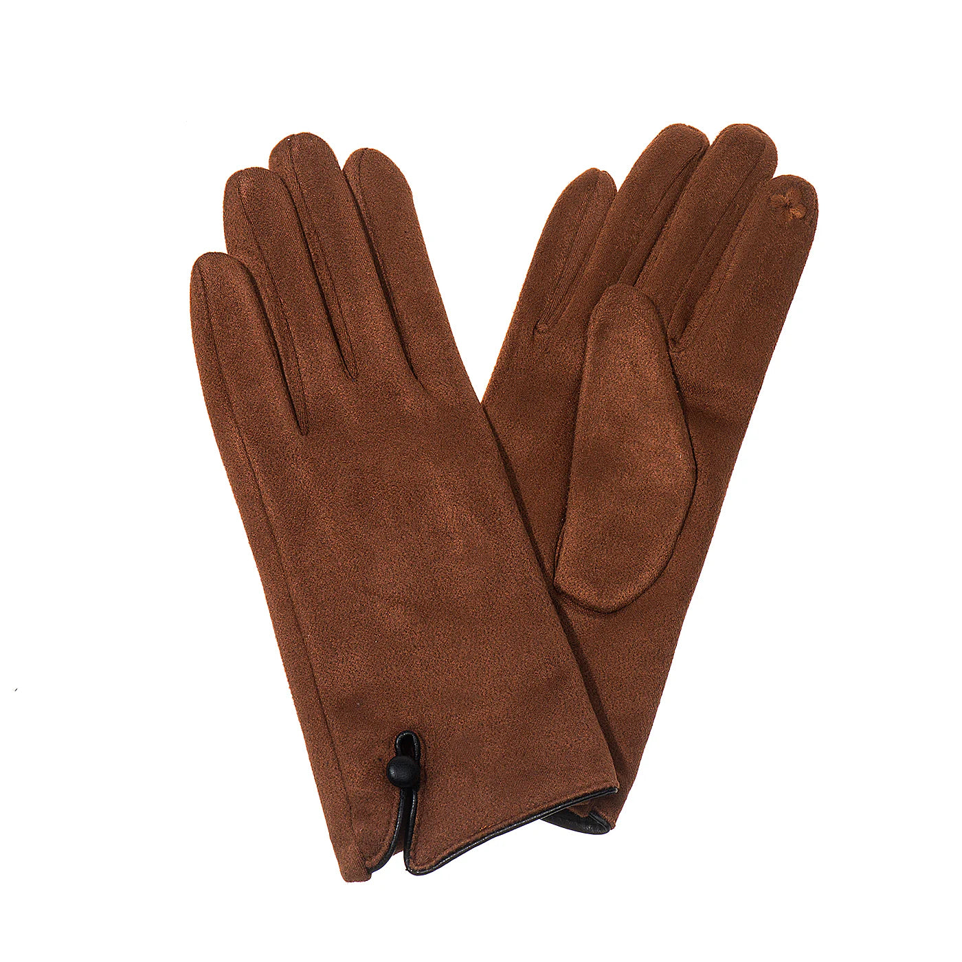 Park Lane Faux Suede Button Cuff Gloves