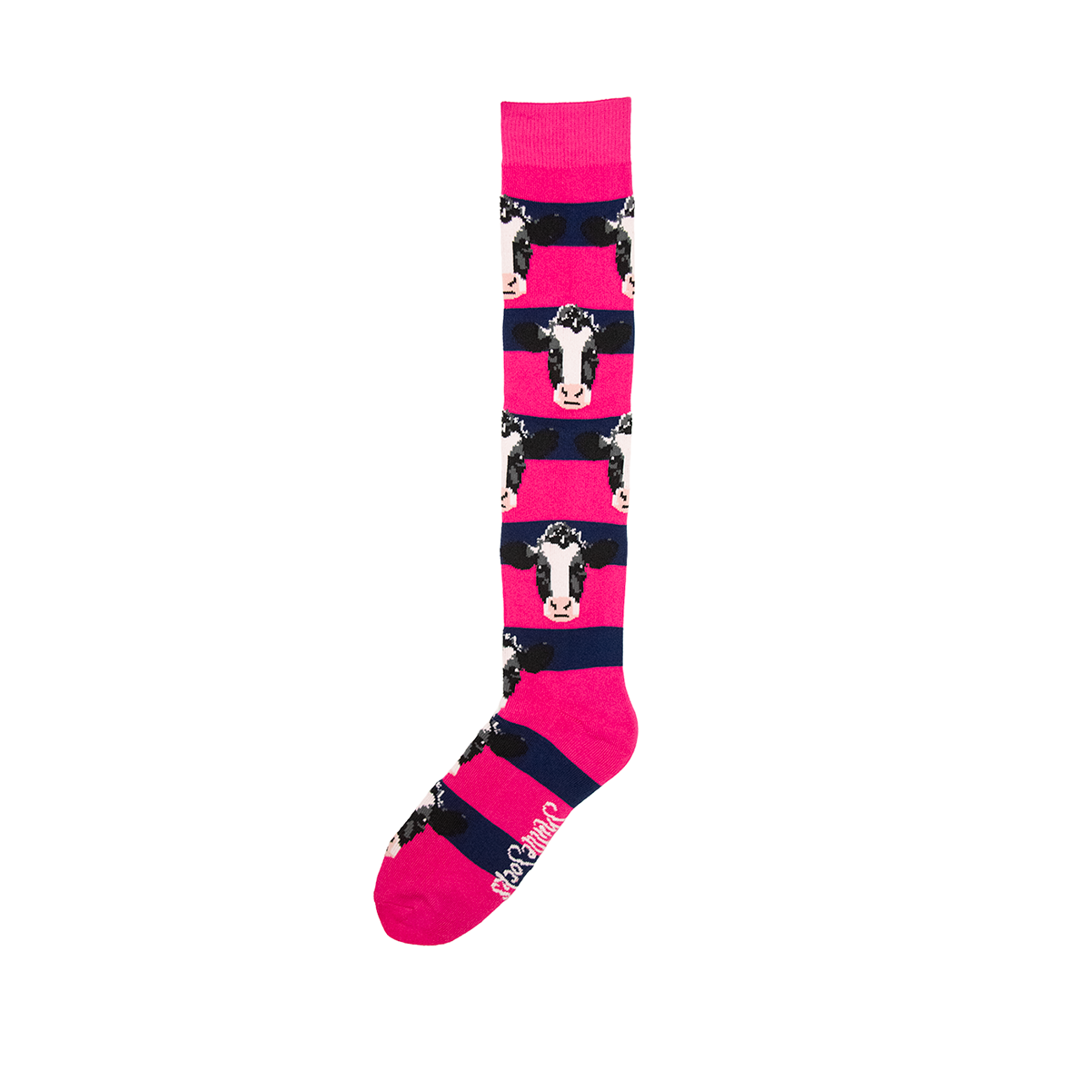 ShuttleSocks Womens Hot Pink & Navy Cow Welly Socks