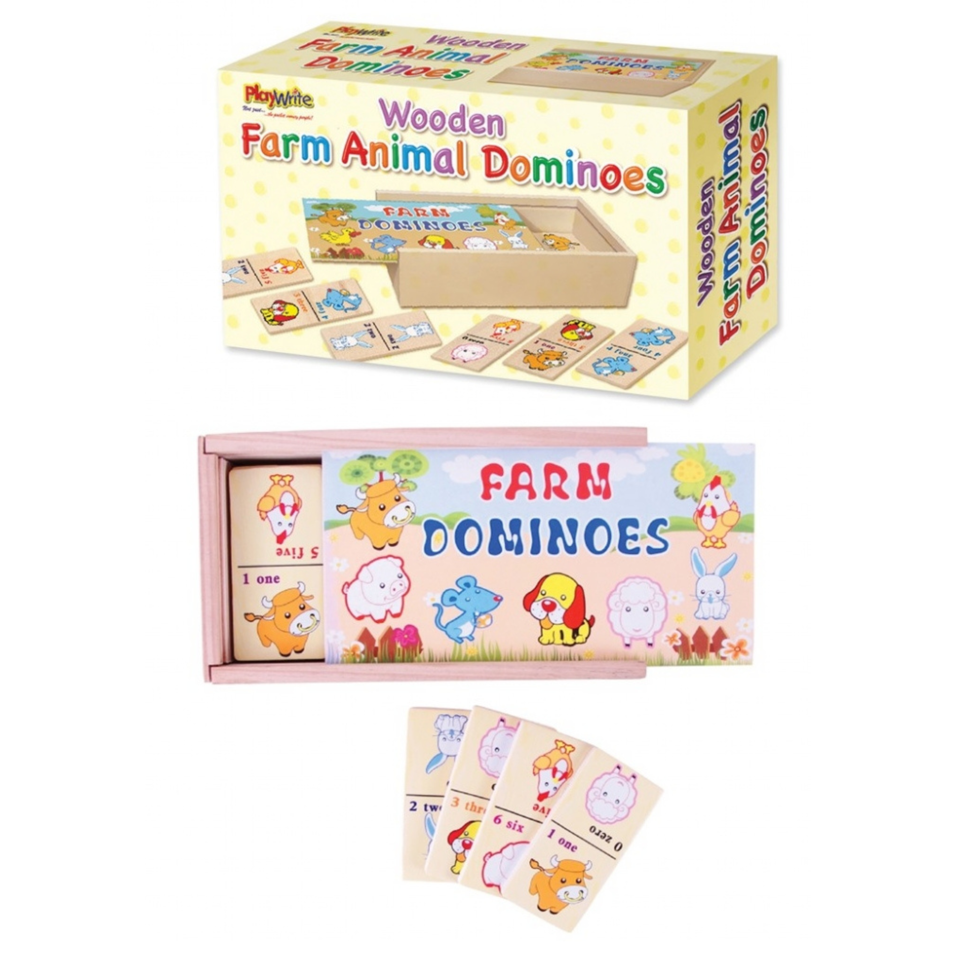 Playwrite Wooden Farm Dominoes