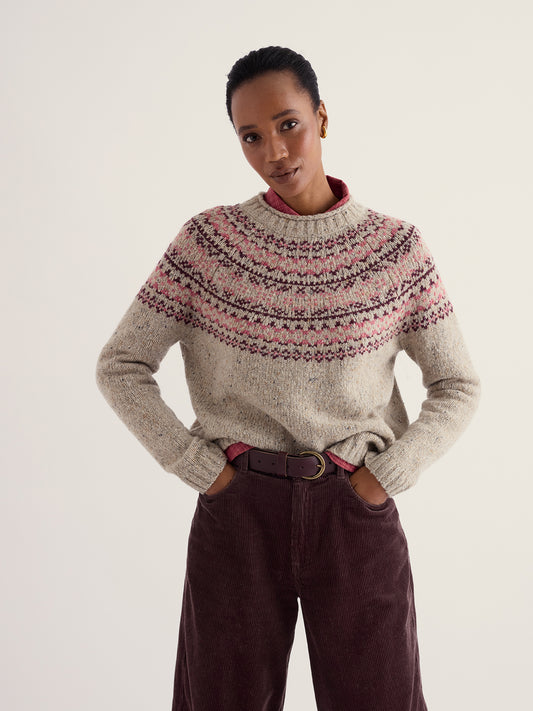 Seasalt Cornwall Port Kinnis Fair Isle merino wool jumper in easy fit