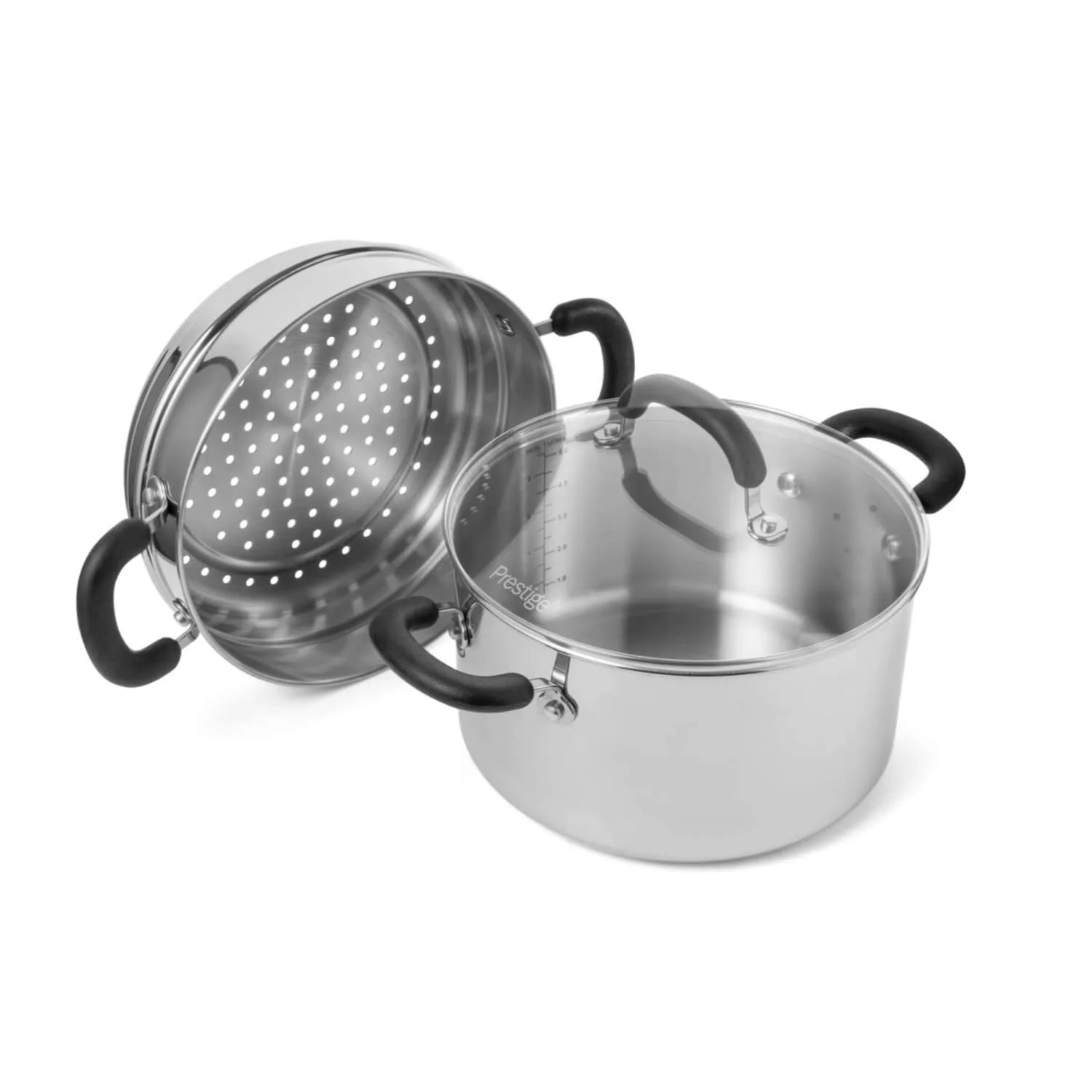 Prestige Made To Last Stainless Steel Stockpot & Steamer 24cm