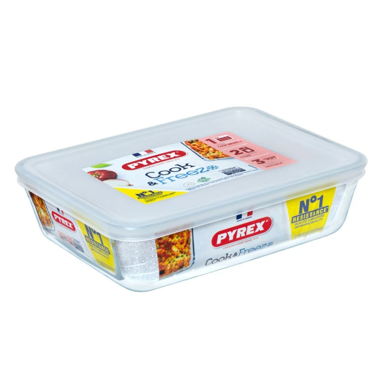 Pyrex Cook & Freeze Glass Dish with Lid 1.5L