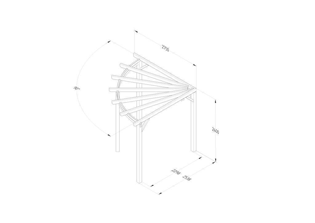 Forest Garden Premium 90 Degree Radial Pergola