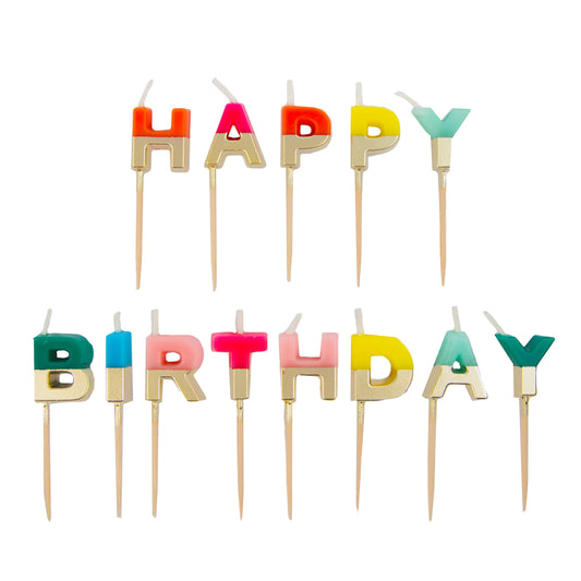 Talking Tables Birthday Brights Rainbow Happy Birthday Candles