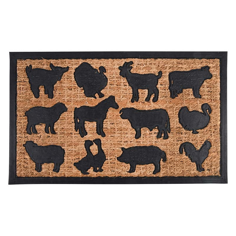 Fallen Fruits Farmyard Animals Coir Doormat