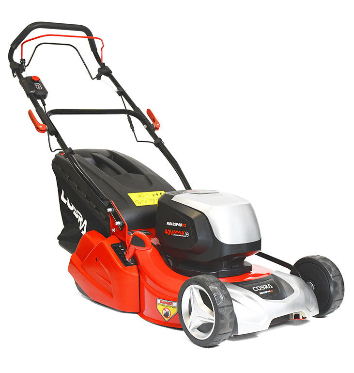 Cobra RM43SP40VX 40V Max+ Cordless Rear Roller Lawnmower 43cm