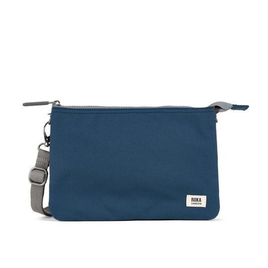 ROKA Carnaby XL Recycled Canvas Deep Blue Crossbody Bag