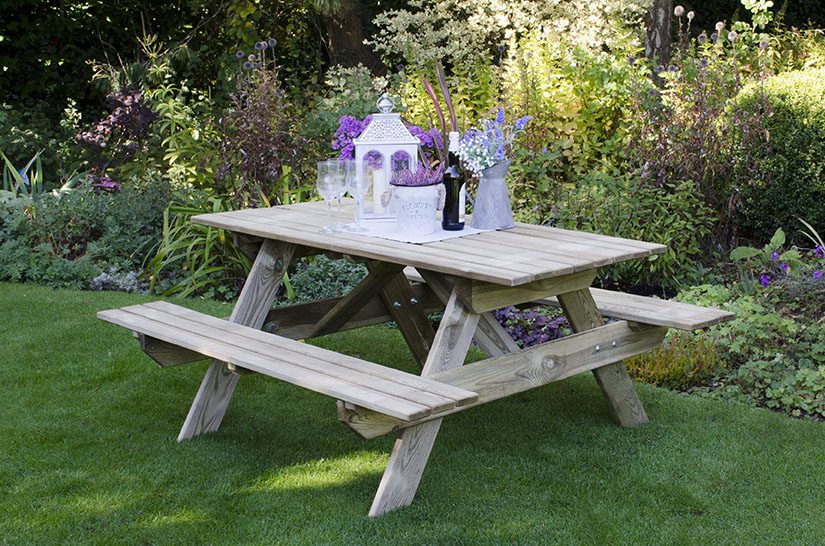 Forest Garden Small Rectangular Picnic Table