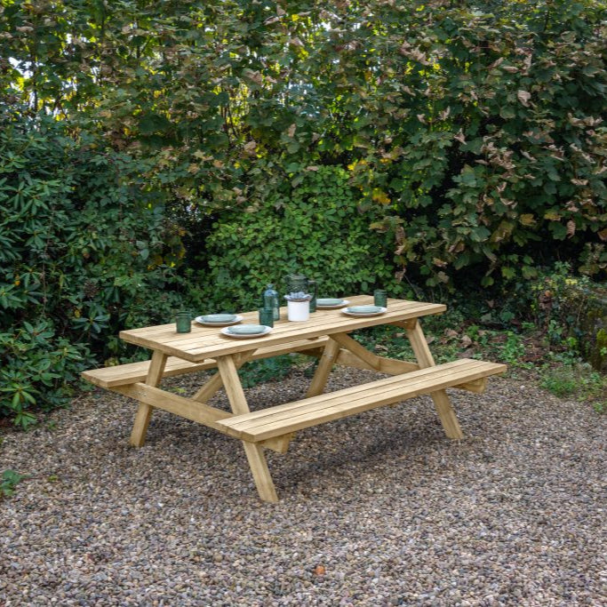 Forest Garden Large Rectangular Picnic Table