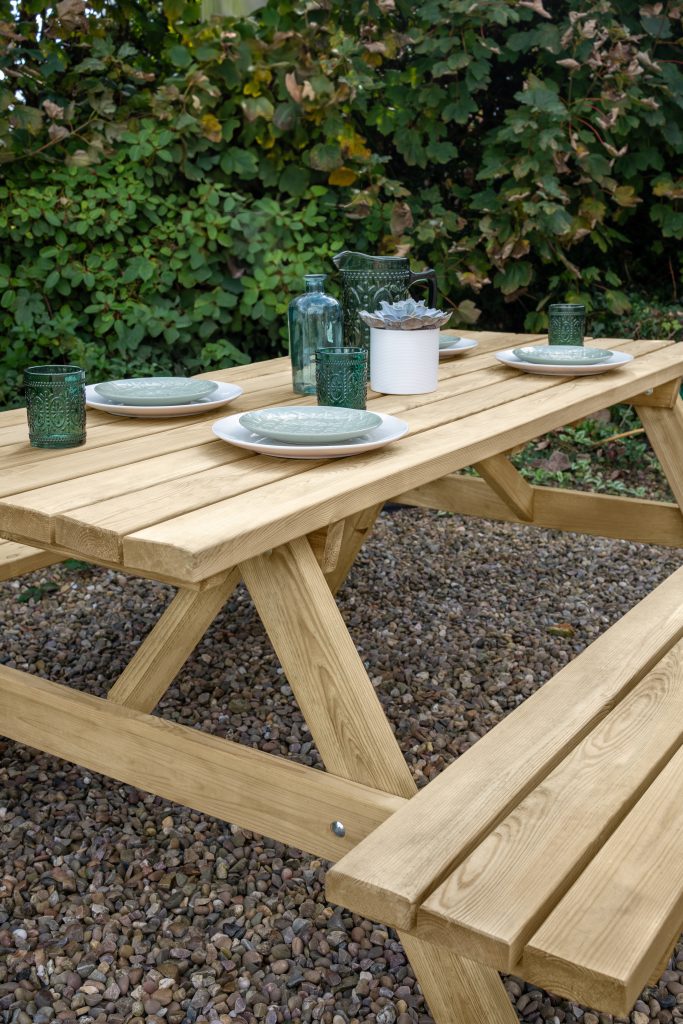 Forest Garden Large Rectangular Picnic Table