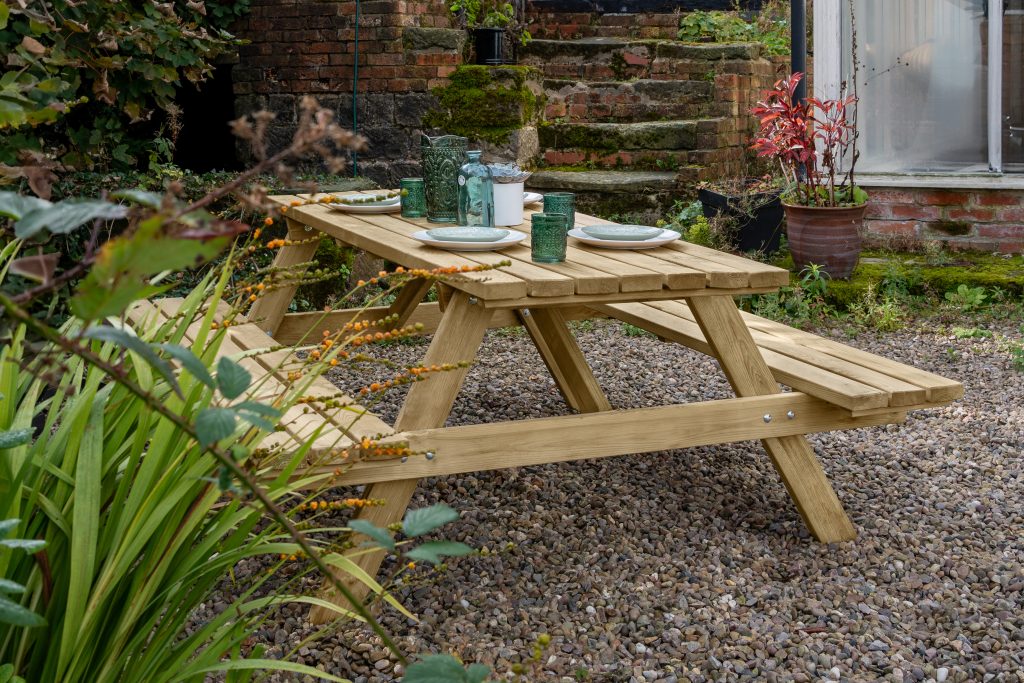 Forest Garden Large Rectangular Picnic Table