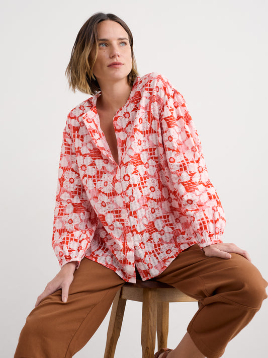 Seasalt Radiance Floral Shirt in Patchwork Bloom Chalk