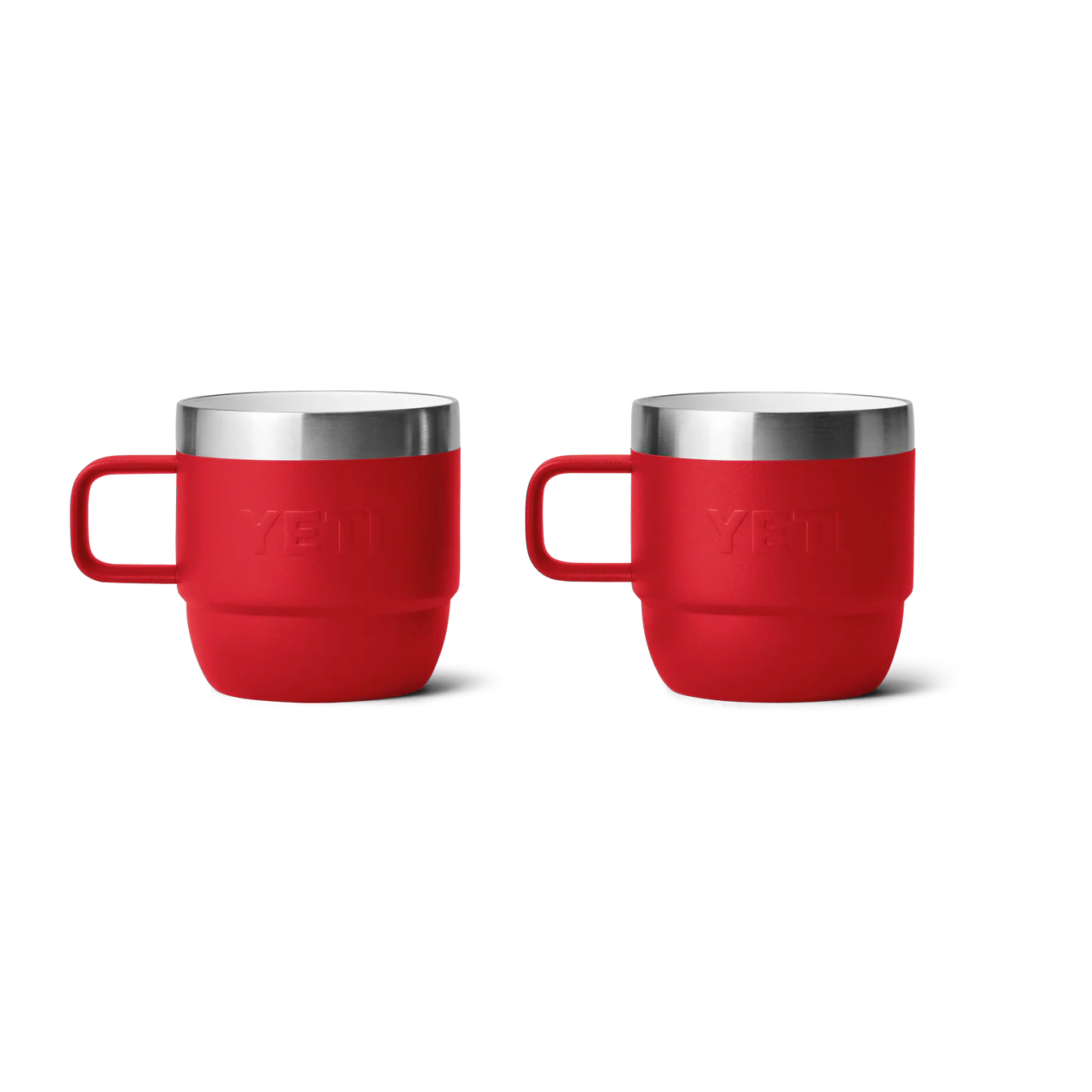 YETI Rambler 6oz (177ml) Stackable Mugs with DuraSip Ceramic Lining 2-Pack - Rescue Red
