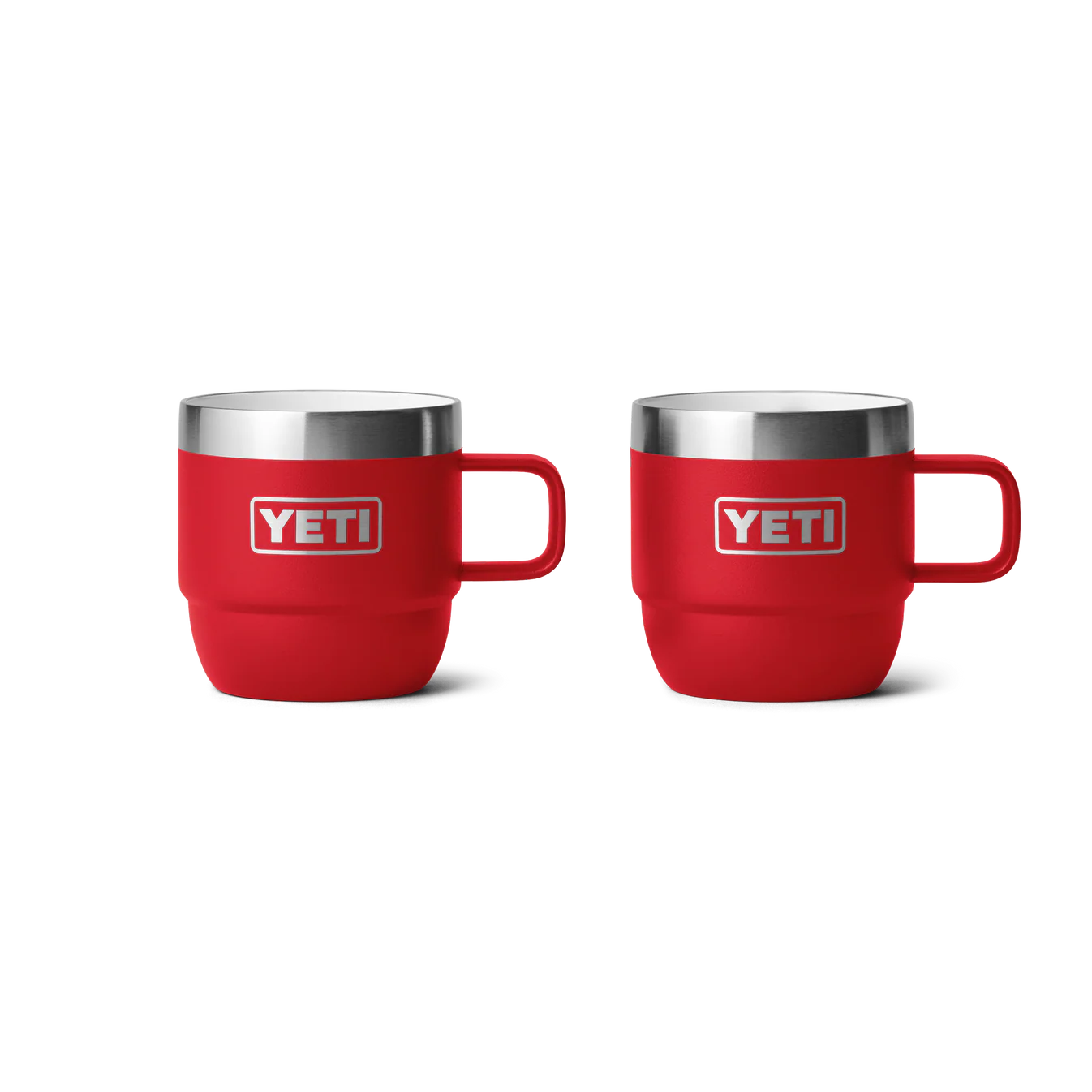 YETI Rambler 6oz (177ml) Stackable Mugs with DuraSip Ceramic Lining 2-Pack - Rescue Red