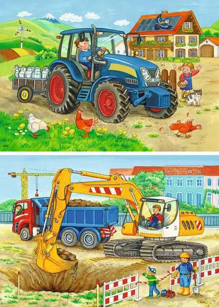 Ravensburger Hard at Work 2x12 Piece Jigsaw Puzzle Story Game
