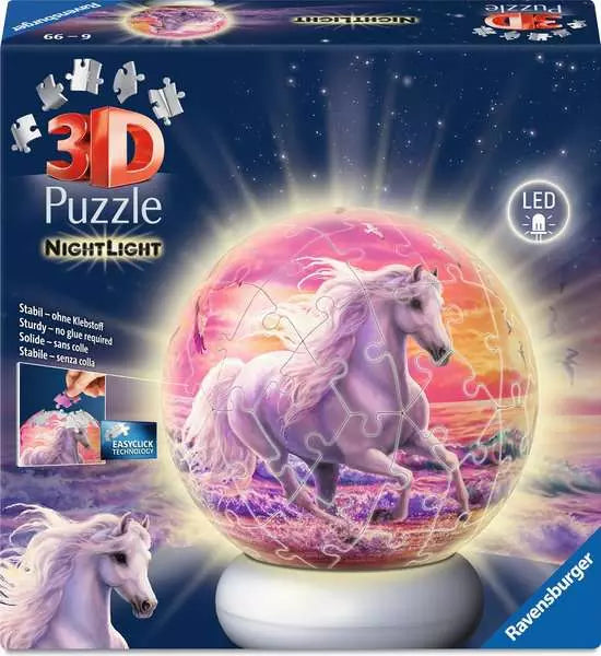 Ravensburger Horses at the Beach 3D Jigsaw Puzzle Night Light 72 Piece