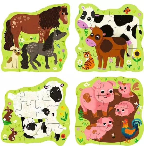 Ravensburger Puzzle Up Farm Animals 4-in-1 Jigsaw Puzzle Set
