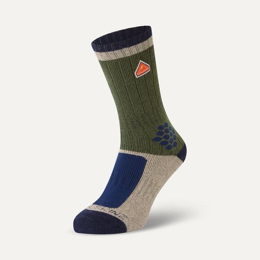 Sealskinz Gresham mid-length colour block hiking sock in recycled wool and cashmere blend