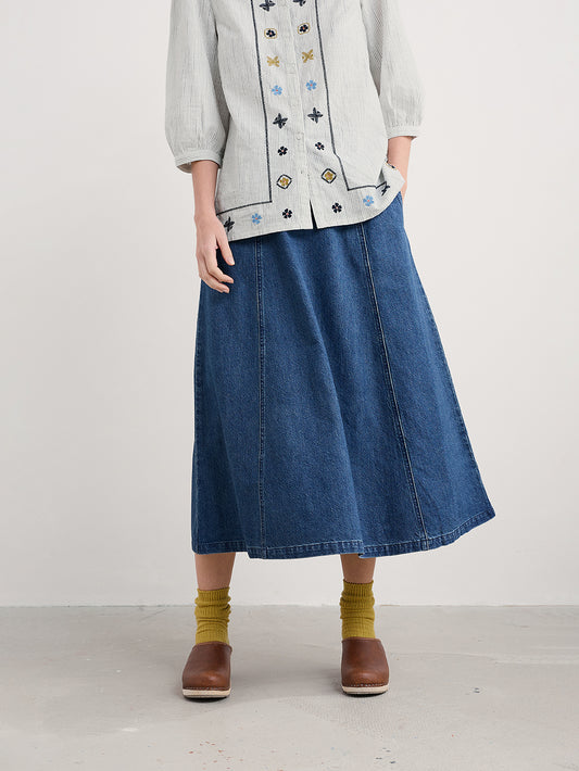 Seasalt Restharrow Ankle-Length Denim Skirt