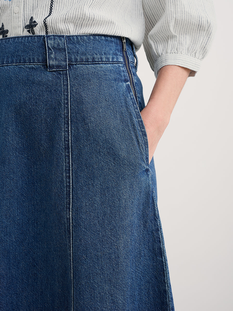 Seasalt Restharrow Ankle-Length Denim Skirt