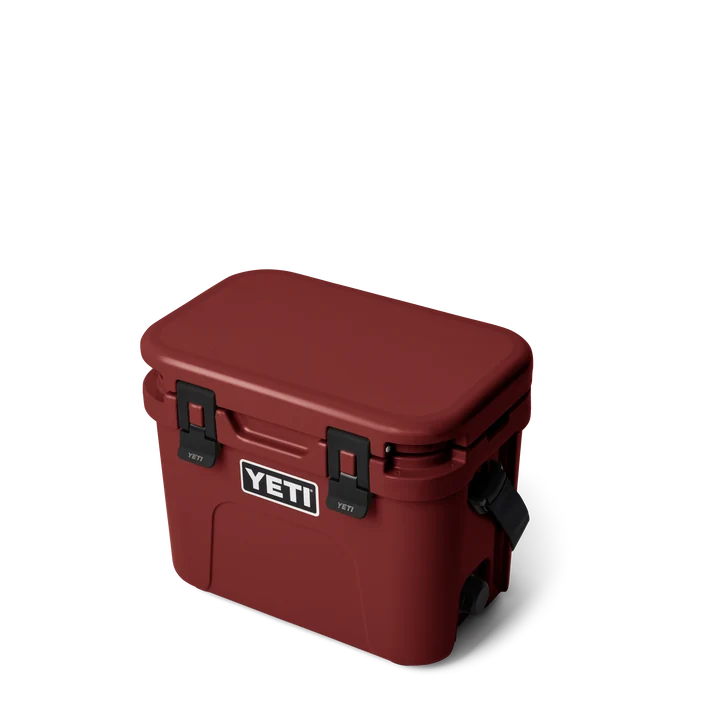 YETI Roadie 15 Cool Box in Stag Red with padded shoulder strap