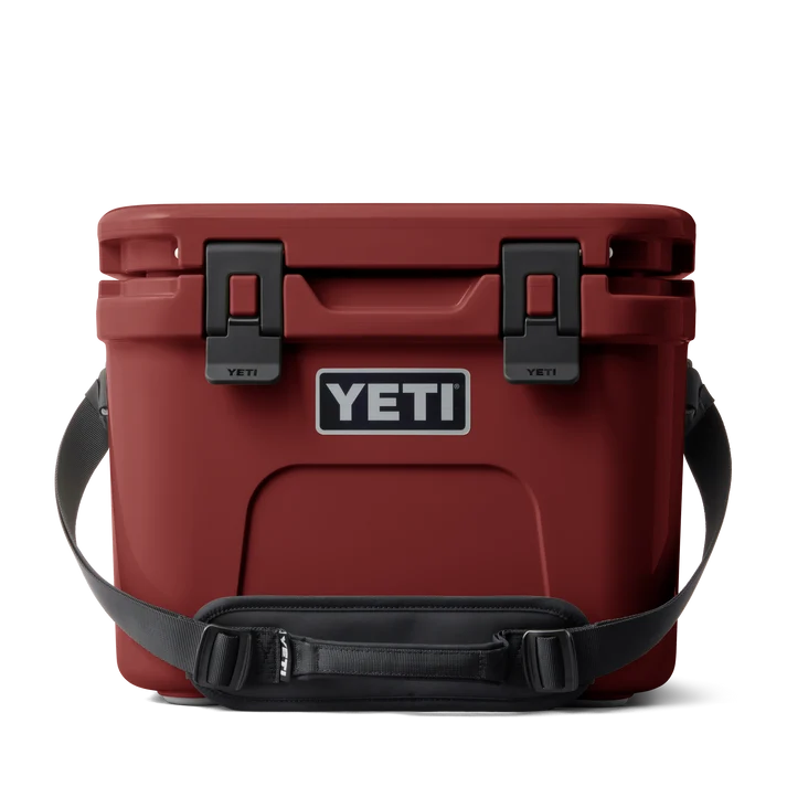 YETI Roadie 15 Cool Box in Stag Red with padded shoulder strap