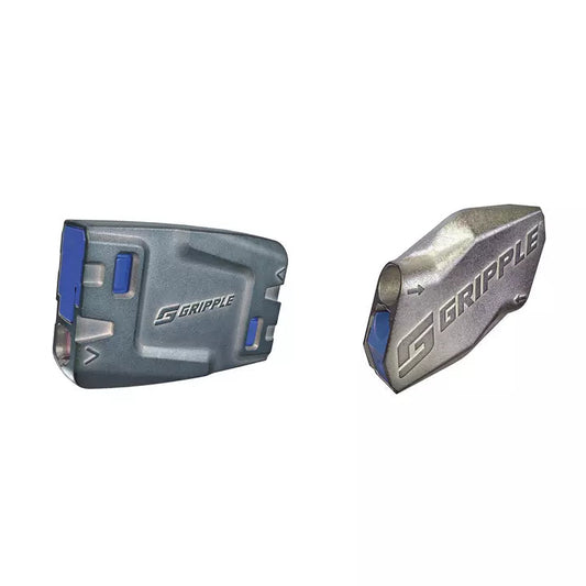 Heavy-duty metallic Gripple wire joiners with blue accents, engineered specifically for splicing and tensioning high-tensile barbed wire strands