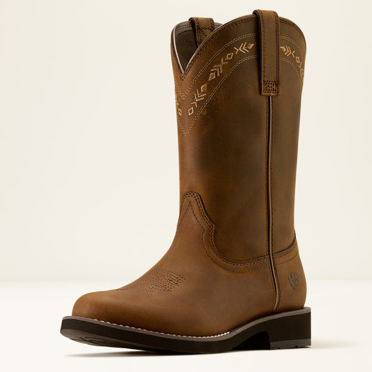 Ariat Kearney Round Toe Western Boots in Distressed Brown