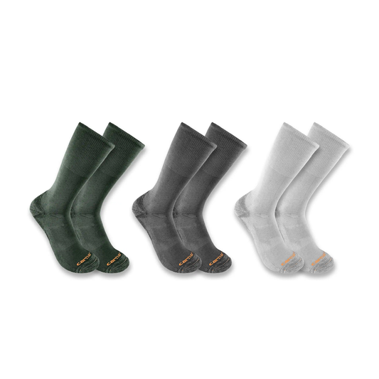 Carhartt Midweight Cotton-Tencel Comfort Crew Sock 3-Pack