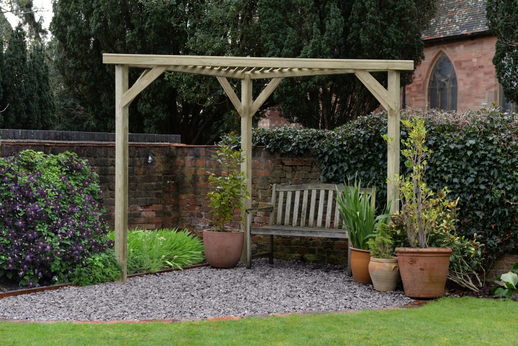 Forest Garden Slatted Corner Pergola