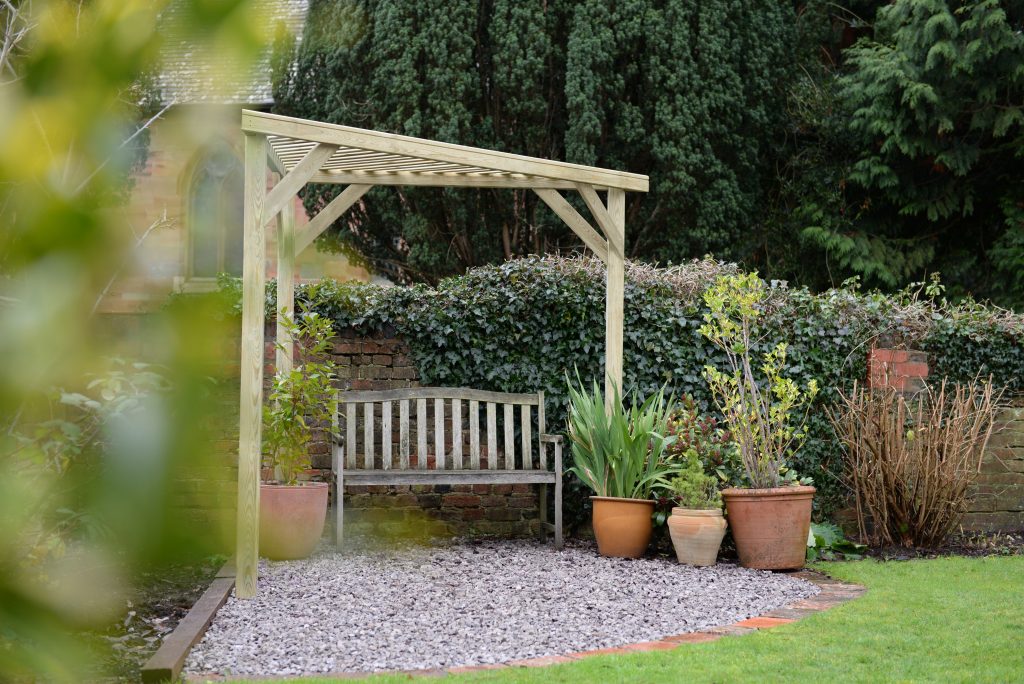 Forest Garden Slatted Corner Pergola