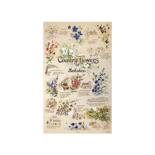 Eddingtons - Country Flowers of Yorkshire Tea Towel