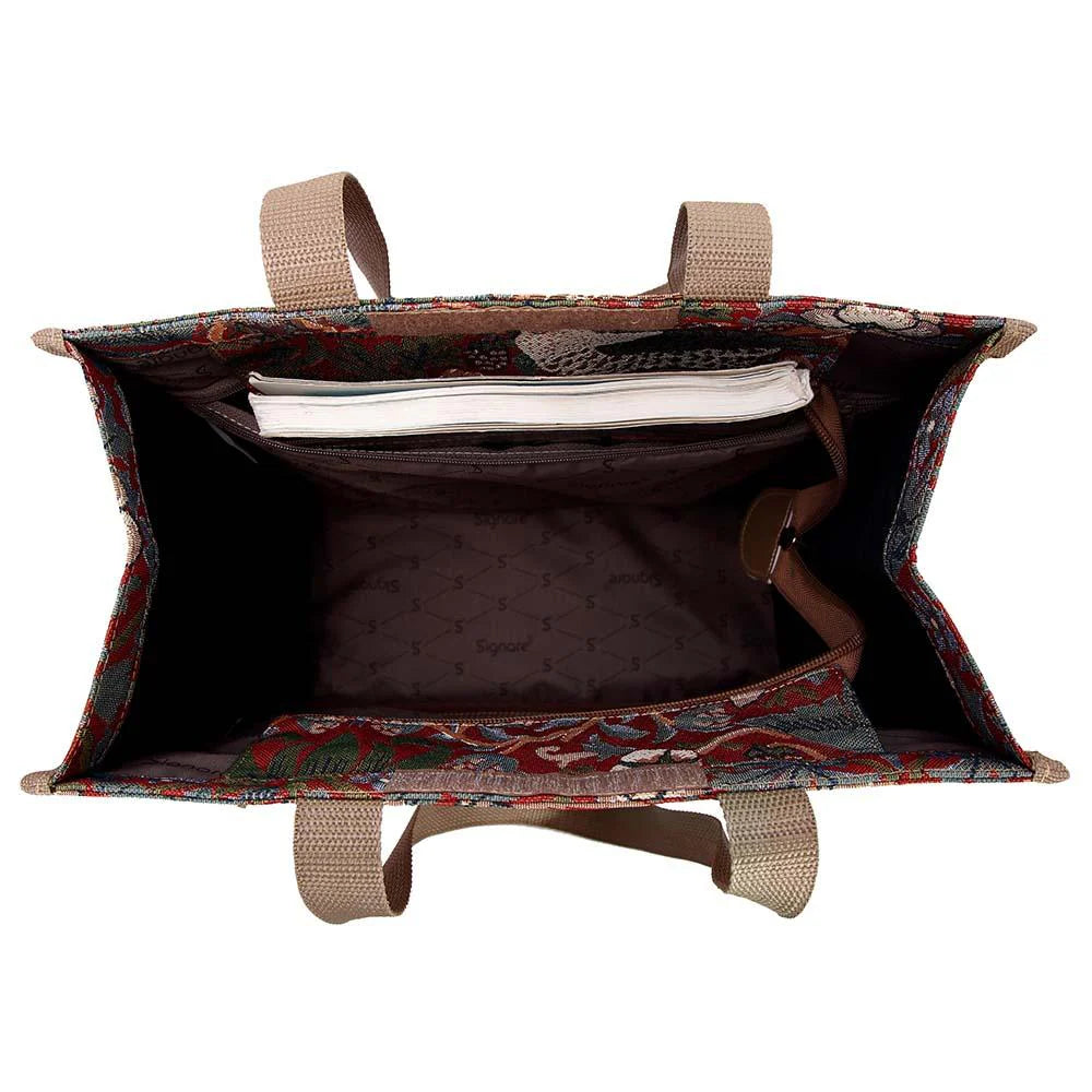 Signare William Morris Strawberry Thief Red Shopper