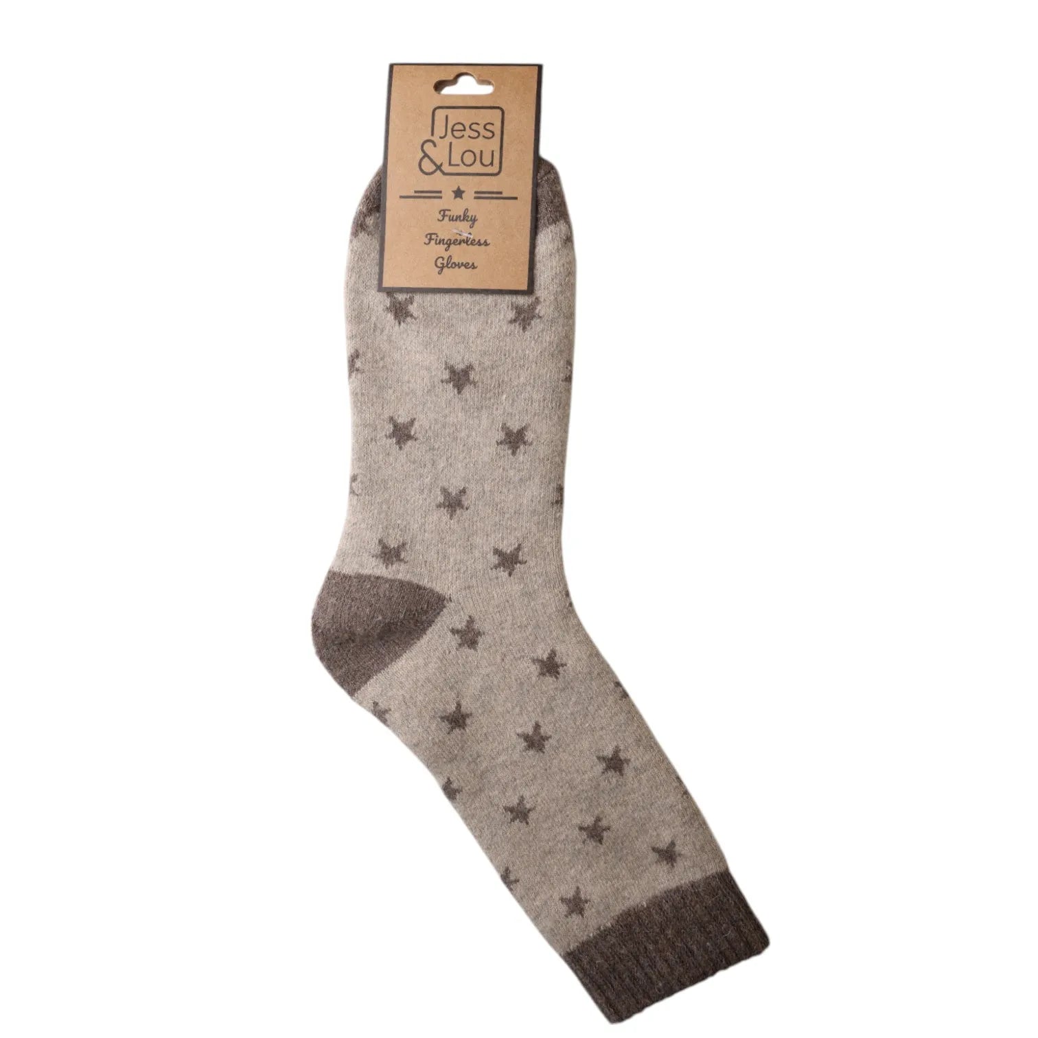 Jess & Lou Cappuccino Star Cosy Socks
