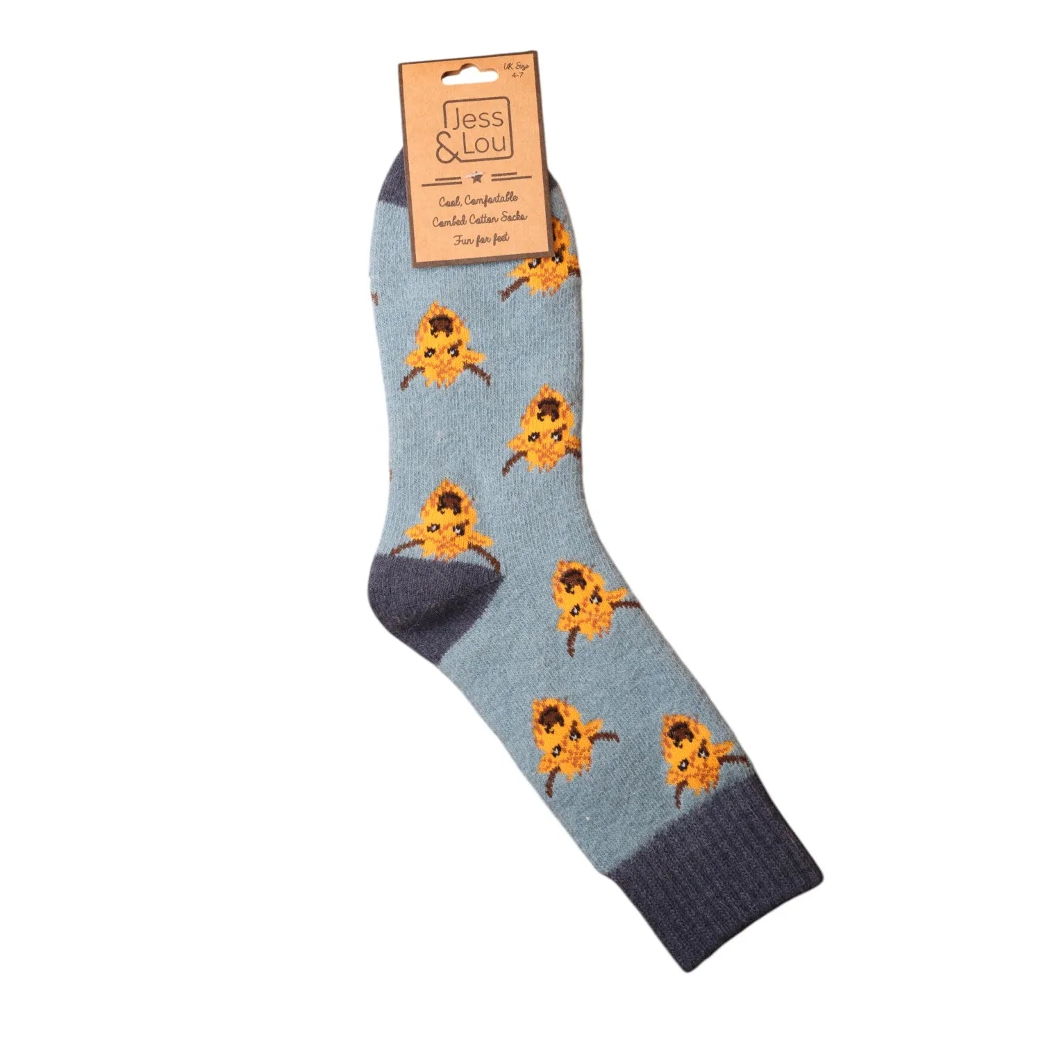 Jess & Lou Blue Highland Cow Cosy Socks
