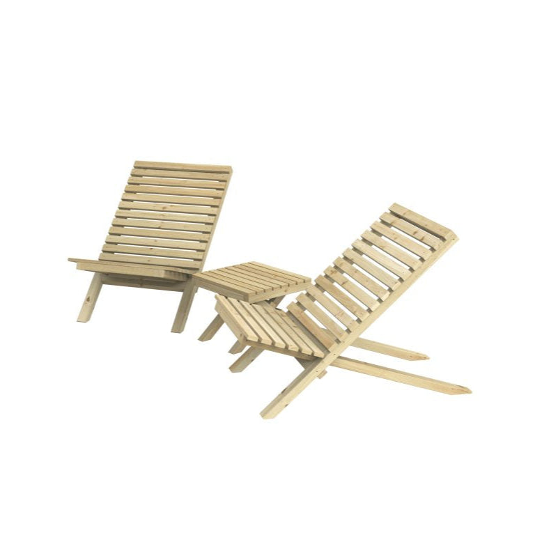 Forest Garden Slatted Chairs & Table Set