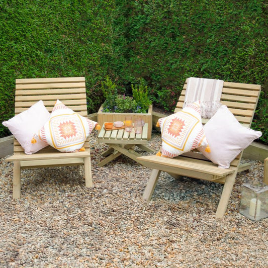 Forest Garden Slatted Chairs & Table Set