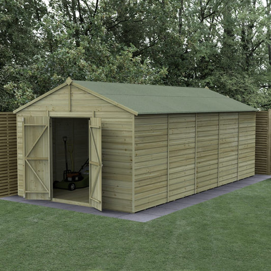 Forest Garden Beckwood 10x20 Apex Shed with No Windows and Double Door