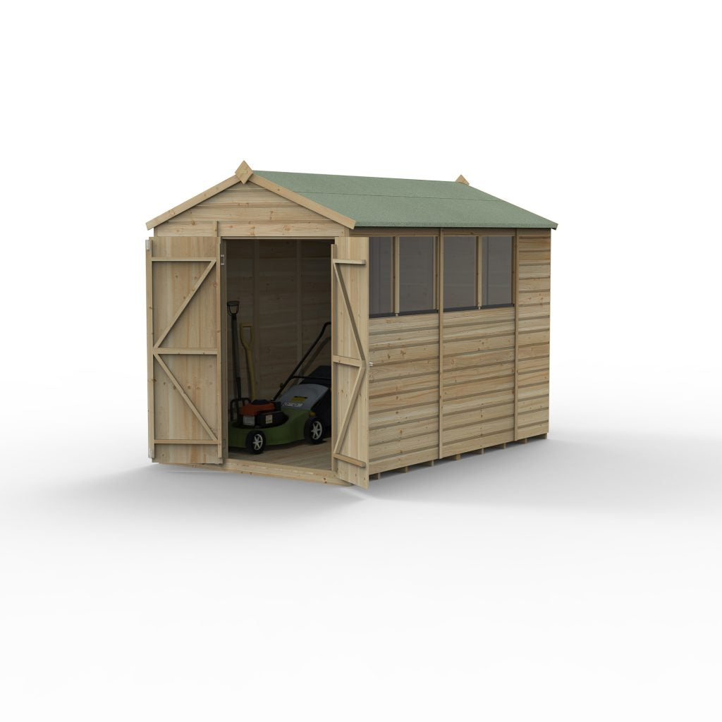 Forest Garden Beckwood 6x10 Apex Shed - 4 Windows - Double Door