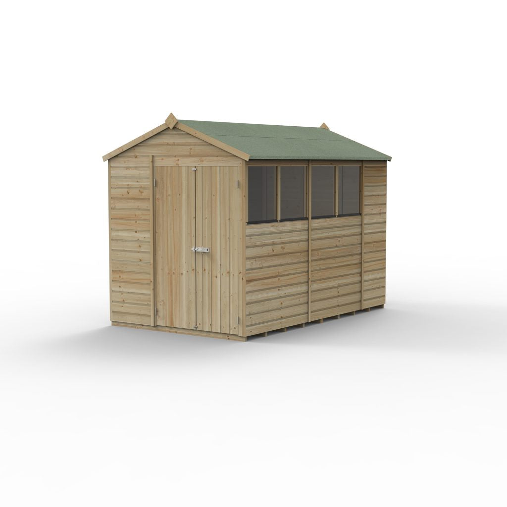 Forest Garden Beckwood 6x10 Apex Shed - 4 Windows - Double Door
