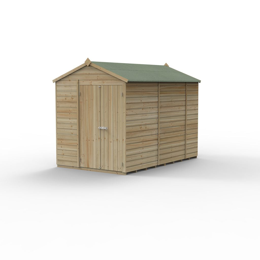 Forest Garden Beckwood 6x10 Apex Shed with No Windows and Double Door